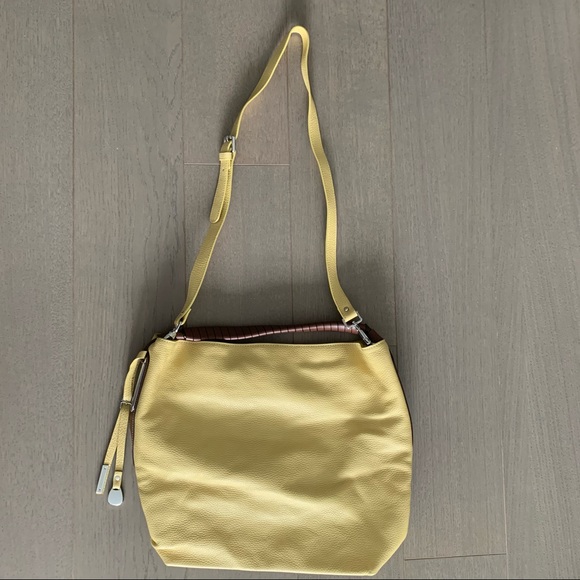 NICOLI Yellow Leather Hobo Satchel - Picture 8 of 13